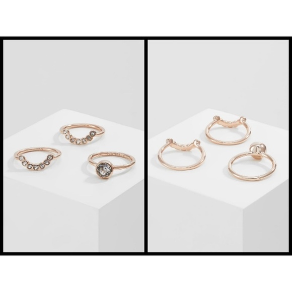 💕TED BAKER💕 Rose Gold Crystal Stacking Ring M/L NWT - Picture 5 of 8